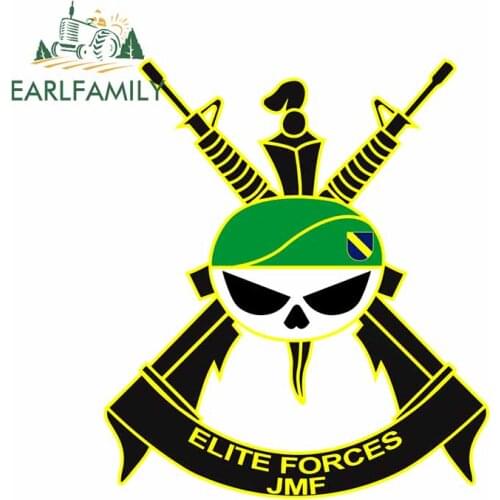 EARLFAMILY 13cm x 11.4cm Car Sticker Elite Forces JMF Vinyl Badge Decal Personality Window Car Bumper Decoration
