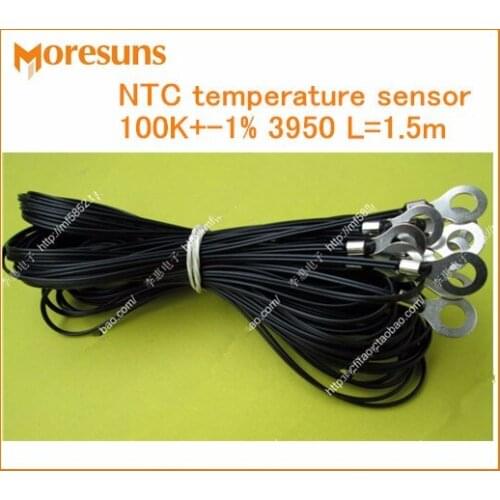 Fasy Free ship 50pcs/lot NTC Thermistor 100K+-1% 3950 L=1.5m NTC temperature sensor