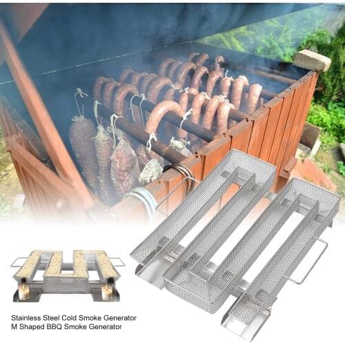 2021Hot Sale Indoor Outdoor Stainless Steel Cold Smoke Generator M Shaped BBQ Smoke Generator