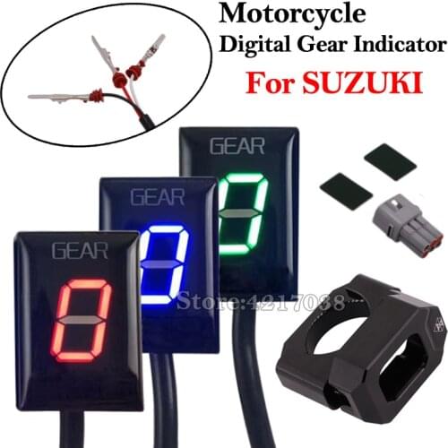 Motorcycle 1-6 EFI Speed Gear indicator Aluminum ECU Gear For SUZUKI GSX-R750 GSX-R1000 GSX1400 M800 DL650 GSF650 VZ1500 RM-Z250