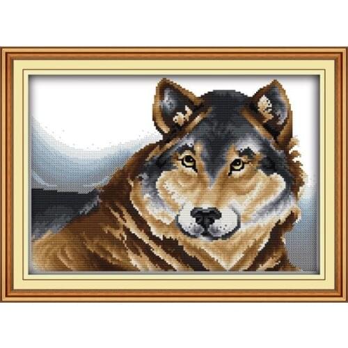 Joy Sunday Cross Stitch Kits German Shepherd Dog Patterns 14CT 11CT Counted Cross Stitch Kit Handmade Embroidery Needlework Sets