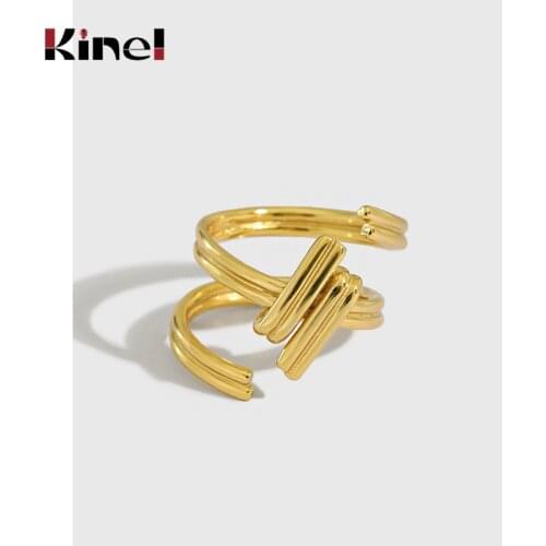 Kinel Real Sterling Silver 925 Ring Ladies Jewelry Punk Hiphop/Rock Vintage Silver Ring 14K Gold Jewelry 2020 New