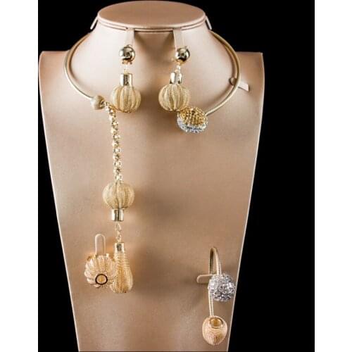 LAN PALACE new arrival nigerian wedding african beads african jewelry set crystal earrings necklace ring bracelet free shipping