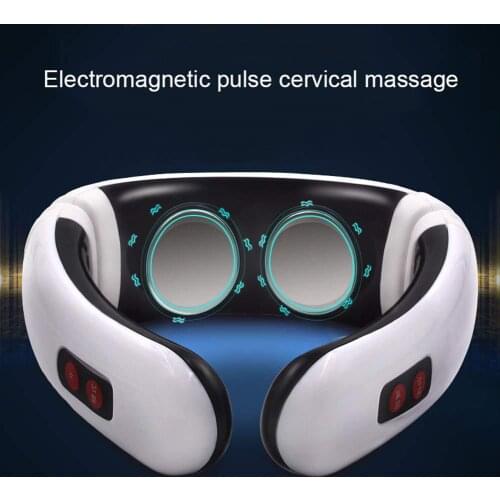 Electric Pulse Back and Neck Massager Far Infrared Heating Pain Relief Health Care Relaxation Tool Intelligent Cervical Massager