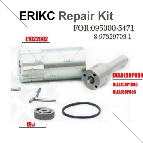 ERIKC 095000-5471 Diesel Injector 8-97329703-1 Repair Kits Nozzle DLLA158P984 Valve Plate 19# O-ring And Nozzle Cap For Isuzu