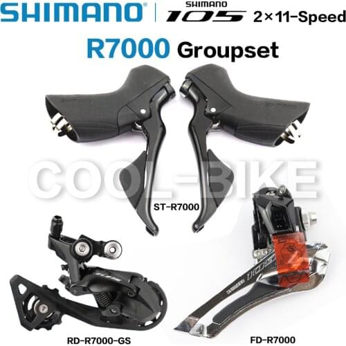 SHIMANO 105 R7000 2x11 Speed Groupset Kit R7000 Derailleurs Road Bicycle ST+FD+RD Dual-Control Lever Front Rear Derailleur SS GS