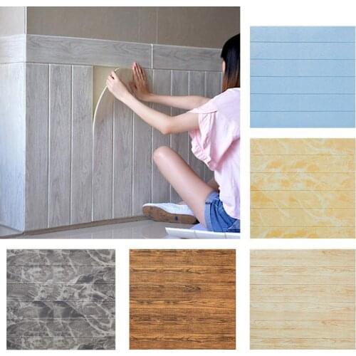 70x70cm 3D Wall Sticker Room Wood Grain Waterproof Self Adhesive Stickers For Home Living Room Kitchen TV Background Decoration