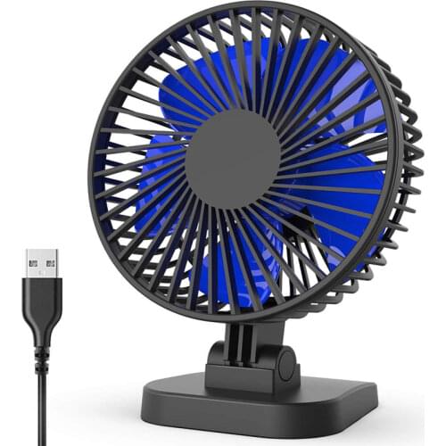 USB Desk Fan, Small but Mighty, Quiet Portable Fan for Desktop Office Table, 40° Adjustment for Better Cooling, 3 Speeds, Cord