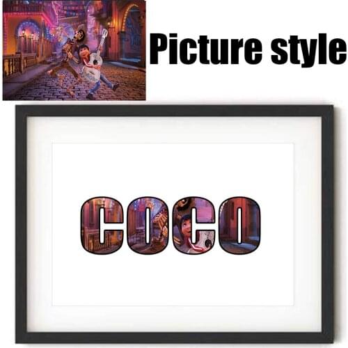 Customize Your Name Disney On The COCO Canvas Painting Print And Poster As A Gift For Children Living Room Home Decoration