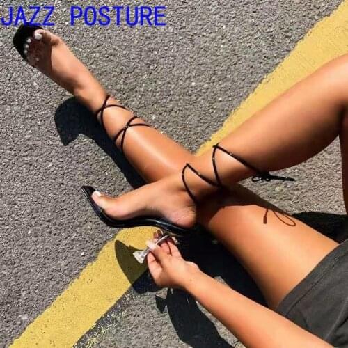 New in 2021 Summer fashion designer ladies sandals pvc transparent ladies sandals high heels open toe shoes size 35-43 w024