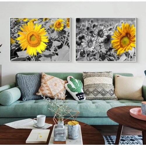 Sunflower Poster Modern Canvas Art Print Flower Wall Pictures Cuadros for Living Room Hallway Decor No Frame HD Print