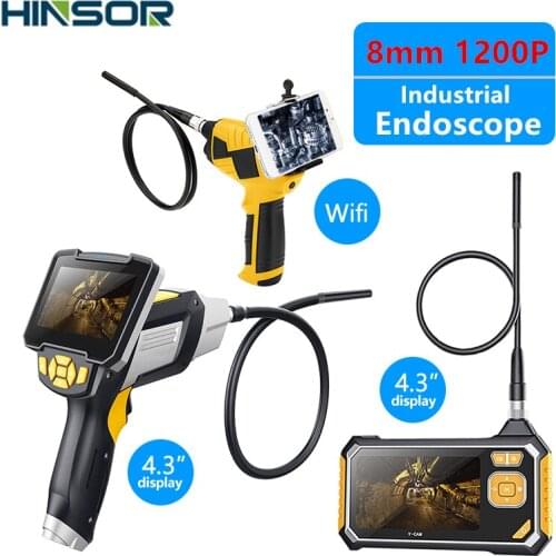4.3 inch Industrial Endoscope 1080P Borescope Inspection Camera for Auto Repair Tool Snake Hard Handheld Wifi Android Ios