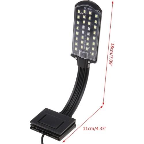 Simple LED Aquarium Lights Water Grass Plants Grow Light Fish Tank Clip-on Waterproof Lighting Lamp