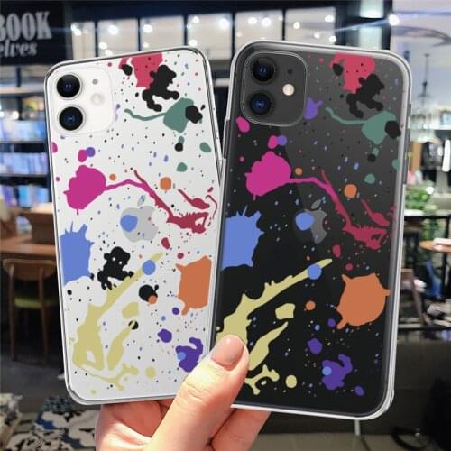 Cool Painted Case For iPhone 11 Pro Max 12 Pro Max 7 8 Plus 12 Mini X XR XS Max SE 2020 Transparent Camera Protection Back Cover