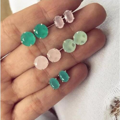 Yobest 5 Design Geometric Round Resin Stud Earrings Set For Women 2018 Brinco Female Handmade Earrings Statement Jewelry