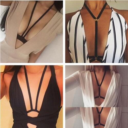 Super Sexy Harness Hollow Strap Bra Womens Fashion Strappy Solid Color Underwear Women Sexy Costumes Exotic Babydoll Lingerie