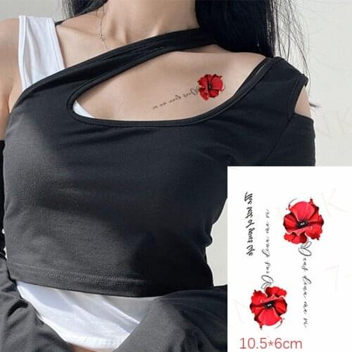 Waterproof Temporary Tattoo Sticker Ins Clavicle Sexy Flower Word Body Art Makeup Fake Tatto Flash Tatoo For Men Women