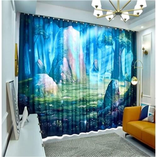 3d curtains Cartoon childrens room curtain boy girl bedroom child room thickening shading cold protection soundproof windproof