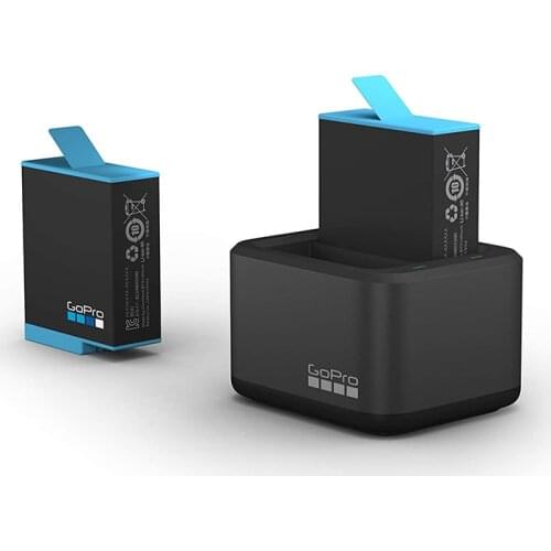 Gopro Dual Battery Charger + Battery For Gopro HERO9 8 Black 7 Black 6 Black Official GoPro Camera Sport Camera Accessory