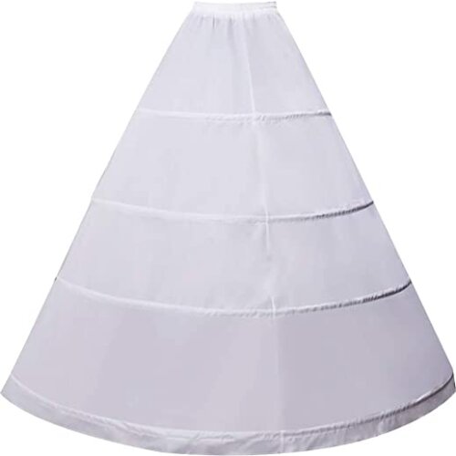 Women Crinoline Petticoat 4 Hoop A-line Skirt Slips Floor Length Underskirt for Wedding Ball Gown Bridal Dress