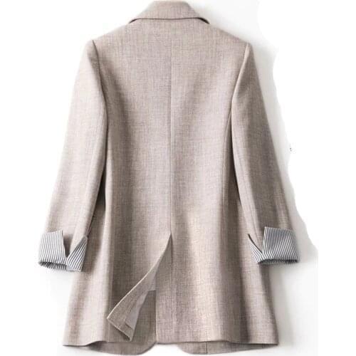 Womens net red suit jacket ladies mid-length 2021 new loose casual spring and autumn clothes lightly cooked small suit jacket