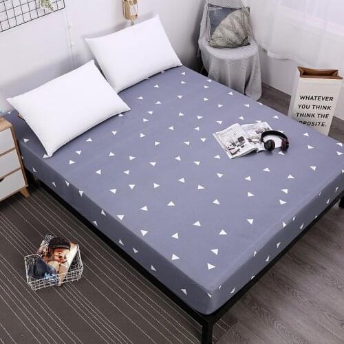1pc Soft Bed Sheet for Kid Adult Anti Slip King Queen Twin Bed Sheets Blue Bed Coverlet Waterproof Bedding Linen Mattress Cover