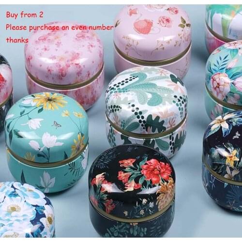 1PC 60g Mini Tin Storage Box Small Empty pot Tea Containers Candle Cans Candy Mini Round Cans Portable Tin Cans Packaging