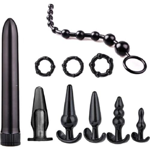 10 Pcs/set Beginner Anales Trainer Kits Beginner Starter Set Anal Sex Toys for couples Vibration Sensuality Vibrating Butt Beads