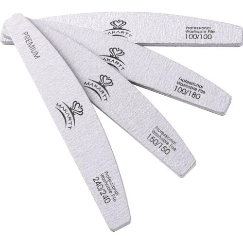 10pcs Professional Zebra Nail Files Set 100/180 150/150 Makartt Nail Buffering Files Washable Double-Side 100 180 Emery Board
