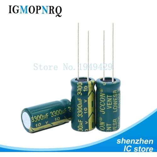 10PCS Higt quality 10V3300UF 10*20mm 3300UF 10V 10*20 Electrolytic capacitor