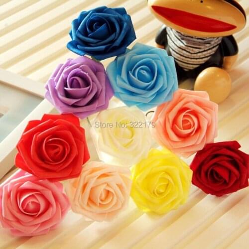 100pcs Fake Flowers For Wedding Centerpieces Decorations Artificial Bridesmaids Bouquet Flowers PE Foam Roses Crafts
