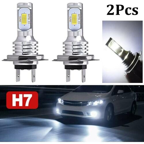 2pcs 55w 8000lm H7 Led Headlight Bulbs Kit High Or Low Beam Super Bright 6000k Ip68 Waterproof Heat Resistant Car Led Headlight