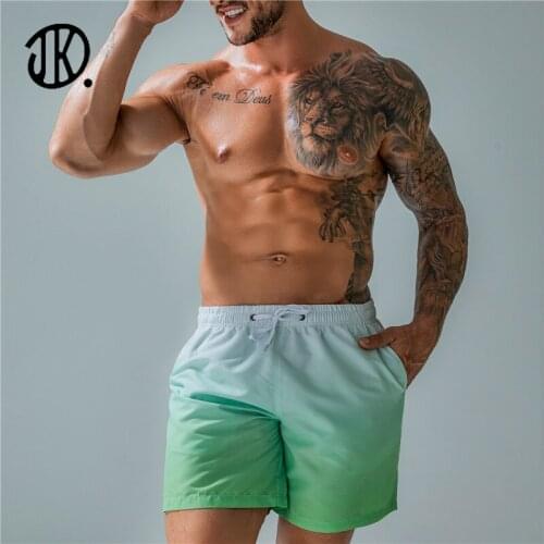 2021 Gradient Swimming Shorts Fashion Men Fast Dry Swimwear Surf Board Trunks For Mens Beach Comfort Shorts Boardshort Pants 2XL
