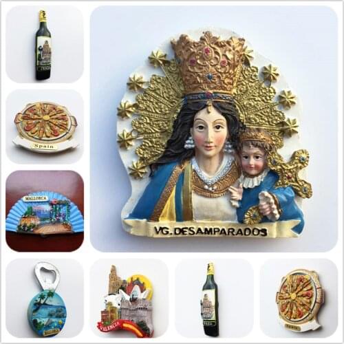 Spain scenery 3D Fridge Magnets Tourism Souvenir Refrigerator Magnetic Sticker Collection Handicraft Gift