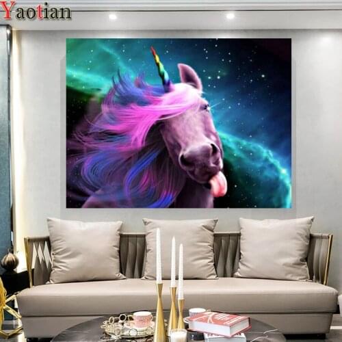 5D Diamond Painting Diy Full Square Round Drill Craft Funny Pink Unicorn Animal Embroidery Cube Mosaic Rhinestones Decoration
