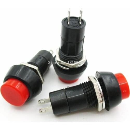 5PBS PBS-11A PBS-11B 12mm self-locking Plastic Push Button Switch Latching Switchs 3A 250V AC 2PIN