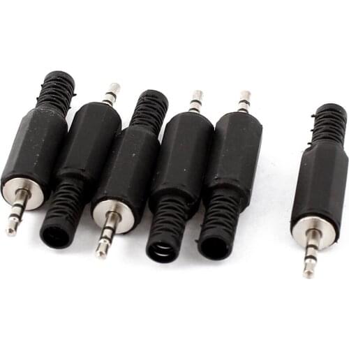 6pcs 2.5mm Stereo Male Plug Jack DIY Solder Headphones Audio Connector