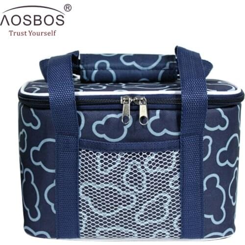 Aosbos Fashion Oxford Insulated Lunch Bags for Women Men Thermal Picnic Bag Food Container Portable Cooler Bag Bento Box