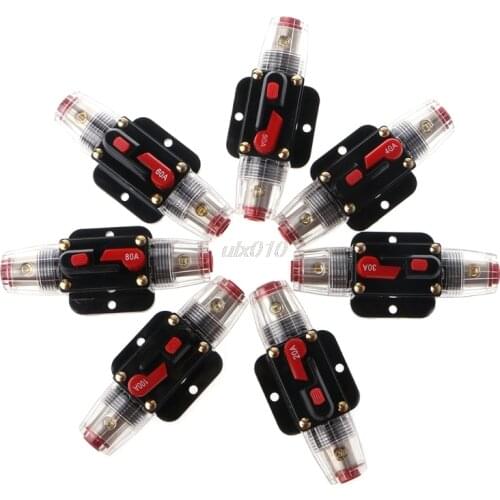 DC 12V AUTO CAR MARINE BIKE STEREO AUDIO CIRCUIT BREAKER RESET FUSE INVERTER 20/30/40/50/60/80/100A Aug Wholesale&DropShip