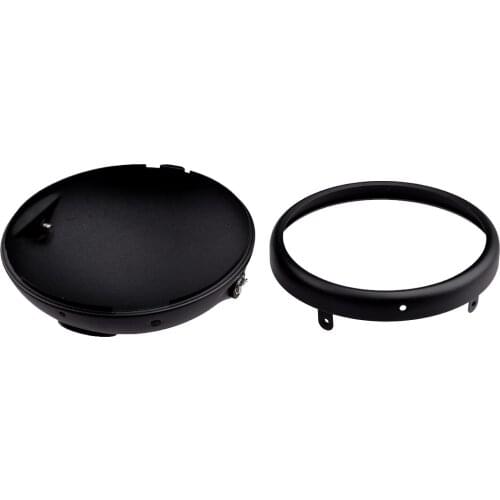 Beler Universal Matte Black 7 Inches LED Headlight Mounting Housing Bucket Metal for Motorcycles Accessories