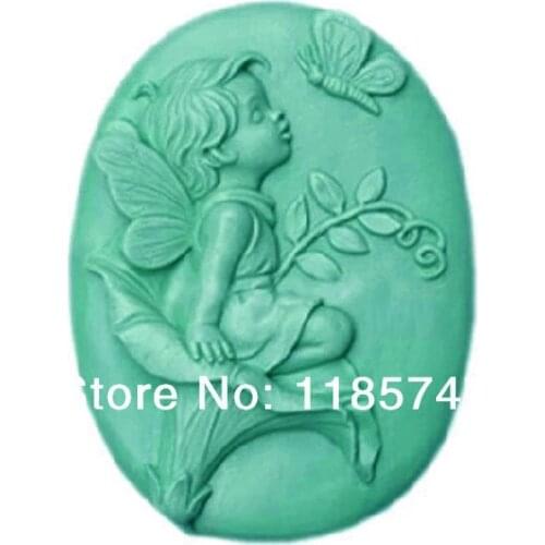 Free shipping dragonfly and cute boy shaped silicone soap mould