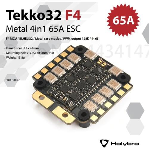 Holybro Tekko32 F3 Metal 65A 4in1 ESC BLHELI32 4-6S Onboard analog current sensor F3 MCU for RC Drone FPV Racing