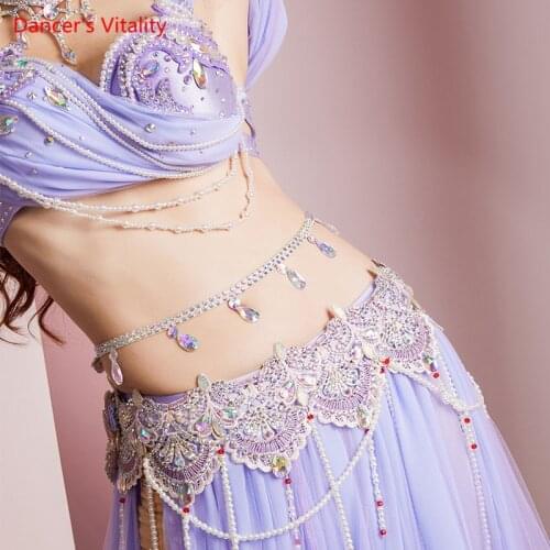 Belly Dance Waist Chain High-End Diamond-Studded Belt Oriental Dancing Female Adult Profession Stage Performance Accessories