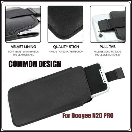 Casteel PU Leather Case For Doogee N20 PRO S58 PRO Pull Tab Sleeve Pouch Case Cover