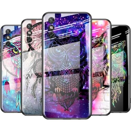 Tempered Glass Cover Owl catcher For Huawei Y6 Y7 Y9 Y5P Y6P Y8S Y8P Y9A P Smart Z 2019 2020 2021 Phone Case