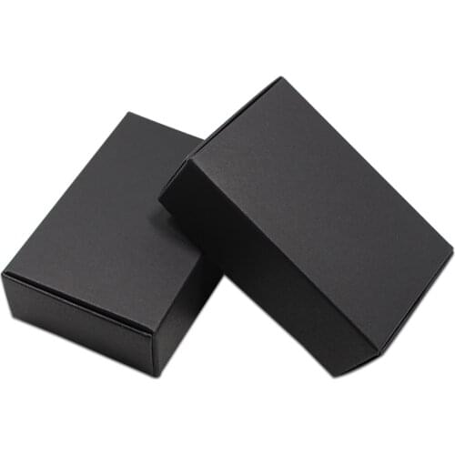 Black Kraft Paper Party Gifts Packaging Box Foldable Carton Board DIY Craft Storage Box Papercard Chocolate Candy Packing Box