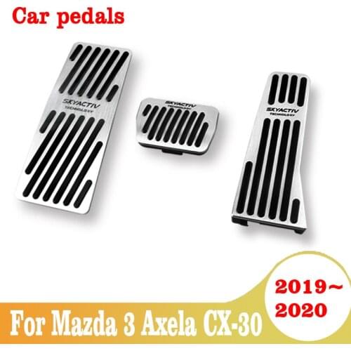 For Mazda 3 Axela CX-30 2019 2020 AT Auto Accelerator Fuel Brake Footrest Clutch Pad Pedals Cover Car Accessories