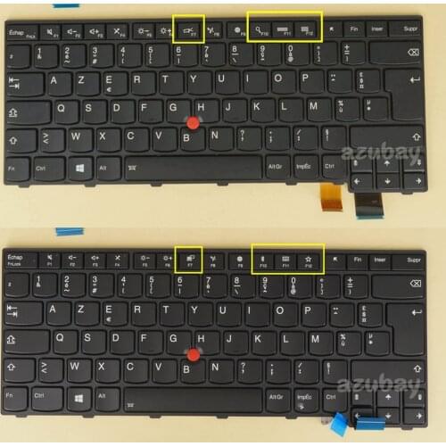 French AZERTY Keyboard for Lenovo Thinkpad T460P (20FW 20FX), T470P (20J6 20J7) 00UR366 00UR406 01EP479 01EP438, Backlit, Black