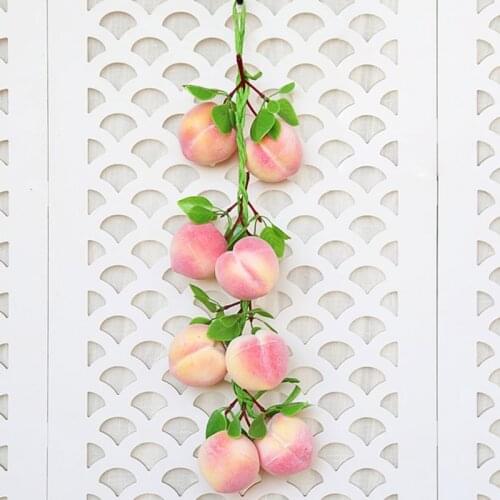 Artificial Fruit Peach String Fake Fruit Decorative for Restaurant Hotel Home Garden Hanging Decoration Display Pendant