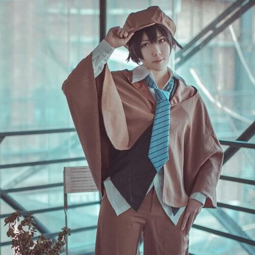 Anime Bungou Stray Dogs Edogawa Rampo Cosplay Costume Detective Suit with Cloak Hat Halloween Carnival Uniforms